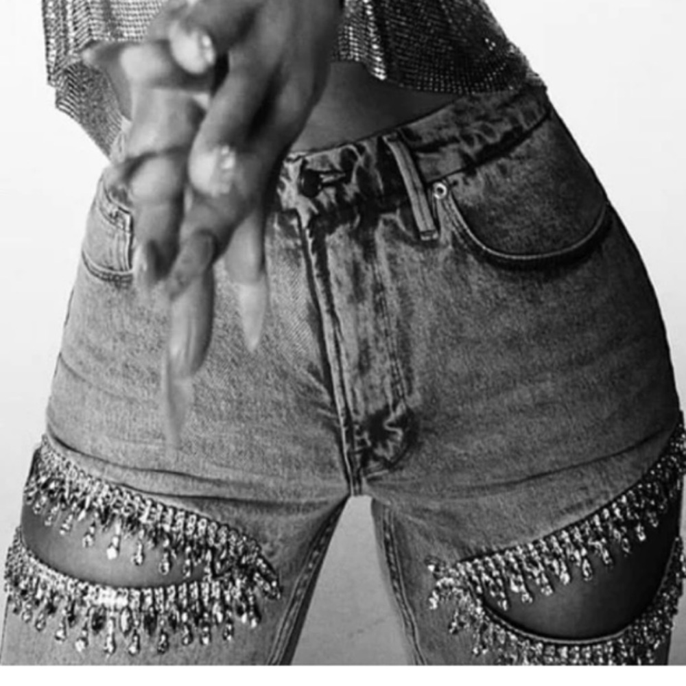 Good American crystal Embellished Denim
